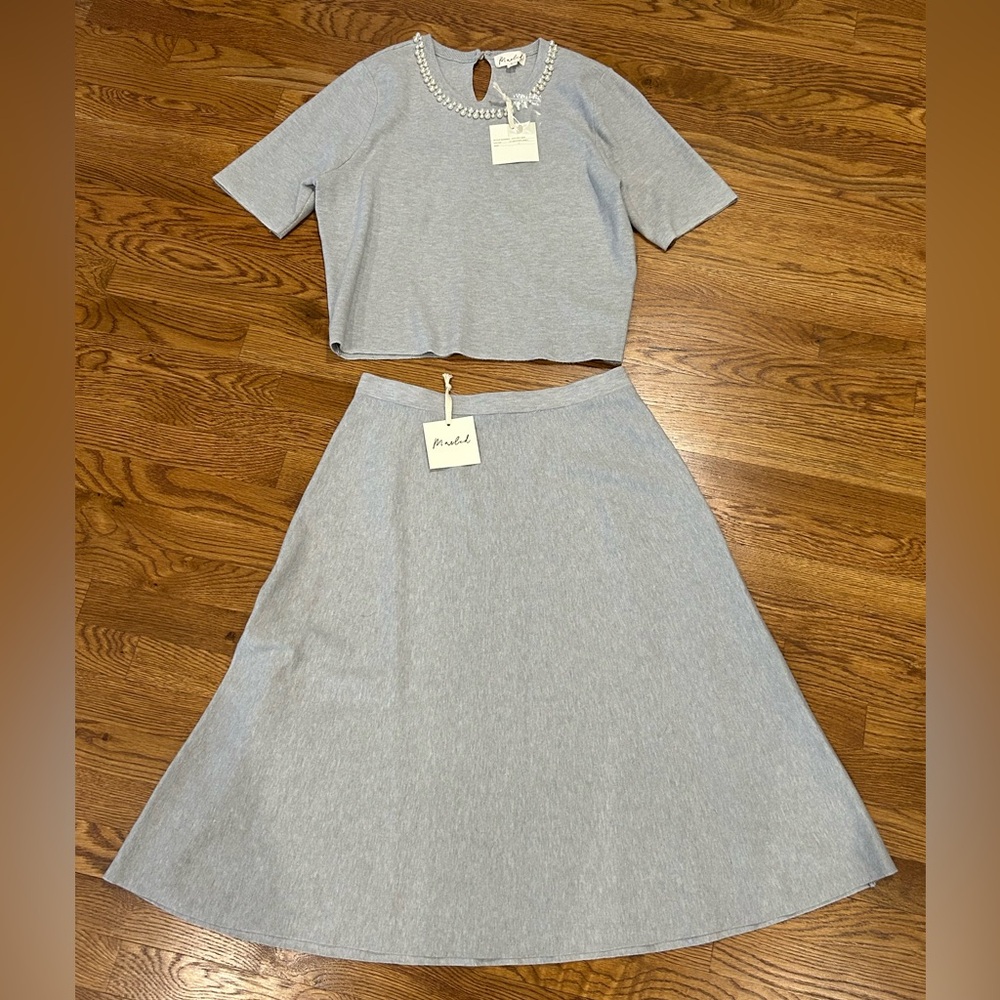 NWT Marled - Knit Top & Midi Skirt Set (L)
